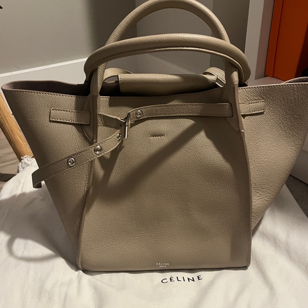 Céline Taupe Leather Small Big Bag